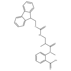 2-[3-({[(9H-fluoren-9-yl)methoxy]carbonyl}amino)-N,2-dimethylpropanamido]benzoic acid Structure