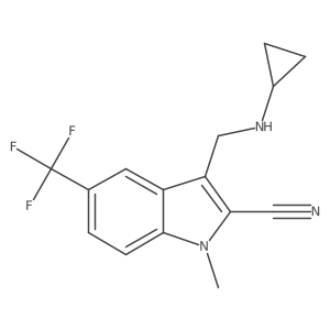 3-[(cyclopropylamino)methyl]-1-methyl-5-(trifluoromethyl)-1H-indole-2-carbonitrile结构式