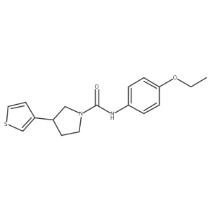 N-(4-ethoxyphenyl)-3-(thiophen-3-yl)pyrrolidine-1-carboxamide结构式