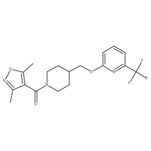 2-{[1-(3,5-Dimethyl-1,2-oxazole-4-carbonyl)piperidin-4-yl]methoxy}-6-(trifluoromethyl)pyridine Structure