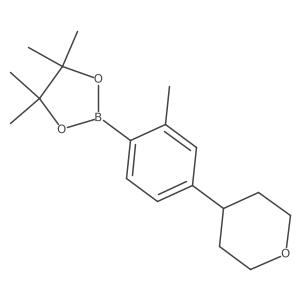4,4,5,5-Tetramethyl-2-(2-methyl-4-(tetrahydro-2H-pyran-4-yl)phenyl)-1,3,2-dioxaborolane结构式