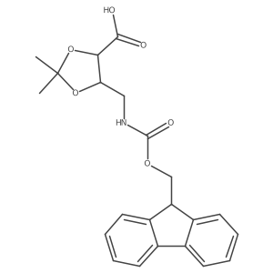 rac-(4R,5R)-5-[({[(9H-fluoren-9-yl)methoxy]carbonyl}amino)methyl]-2,2-dimethyl-1,3-dioxolane-4-carboxylic acid Structure