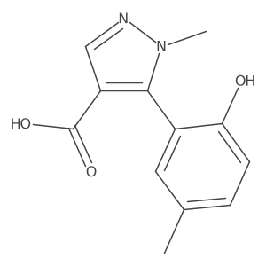 5-(2-hydroxy-5-methylphenyl)-1-methyl-1H-pyrazole-4-carboxylic acid结构式