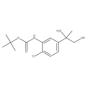 tert-butyl N-[5-(2-amino-1-hydroxypropan-2-yl)-2-chlorophenyl]carbamate结构式