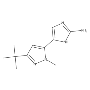 5-(3-tert-butyl-1-methyl-1H-pyrazol-5-yl)-1H-imidazol-2-amine结构式