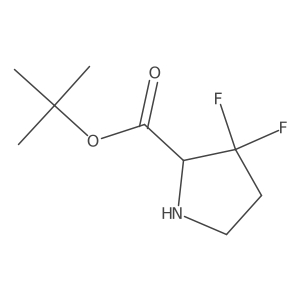 Tert-butyl 3,3-difluoropyrrolidine-2-carboxylate结构式