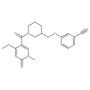2-{[1-(4-Methoxy-1-methyl-6-oxo-1,6-dihydropyridine-3-carbonyl)piperidin-3-yl]methoxy}pyridine-4-carbonitrile Structure
