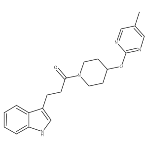 3-(1H-indol-3-yl)-1-{4-[(5-methylpyrimidin-2-yl)oxy]piperidin-1-yl}propan-1-one结构式