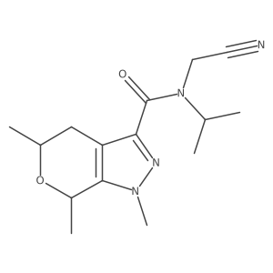 (5S,7R)-N-(Cyanomethyl)-1,5,7-trimethyl-N-propan-2-yl-5,7-dihydro-4H-pyrano[3,4-c]pyrazole-3-carboxamide结构式