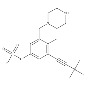 4-Methyl-3-[(piperazin-1-yl)methyl]-5-[2-(trimethylsilyl)ethynyl]phenyl sulfurofluoridate结构式