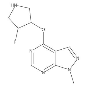 3-fluoro-4-({1-methyl-1H-pyrazolo[3,4-d]pyrimidin-4-yl}oxy)pyrrolidine Structure