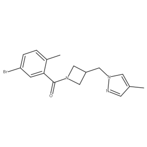 1-{[1-(5-bromo-2-methylbenzoyl)azetidin-3-yl]methyl}-4-methyl-1H-pyrazole结构式
