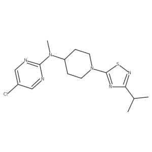 5-chloro-N-methyl-N-{1-[3-(propan-2-yl)-1,2,4-thiadiazol-5-yl]piperidin-4-yl}pyrimidin-2-amine结构式