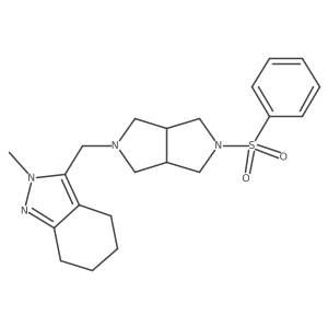 3-{[5-(benzenesulfonyl)-octahydropyrrolo[3,4-c]pyrrol-2-yl]methyl}-2-methyl-4,5,6,7-tetrahydro-2H-indazole Structure