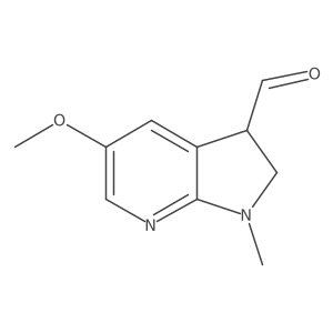 5-Methoxy-1-methyl-2,3-dihydro-1H-pyrrolo[2,3-b]pyridine-3-carbaldehyde结构式