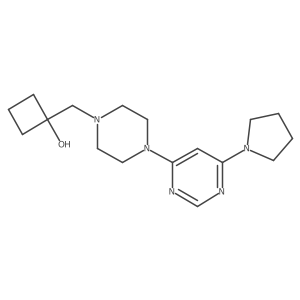 1-({4-[6-(Pyrrolidin-1-yl)pyrimidin-4-yl]piperazin-1-yl}methyl)cyclobutan-1-ol Structure