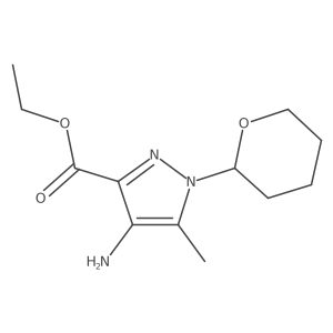 Ethyl 4-amino-5-methyl-1-(tetrahydro-2H-pyran-2-yl)-1H-pyrazole-3-carboxylate结构式