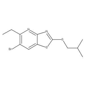 Thiazolo[4,5-b]pyridine,6-bromo-5-ethyl-2-[(2-methylpropyl)thio]- Structure