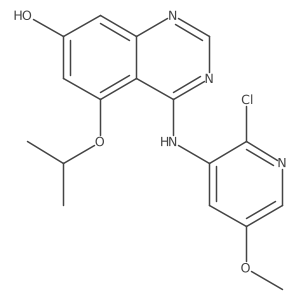 4-(2-Chloro-5-methoxypyridin-3-ylamino)-7-hydroxy-5-isopropoxyquinazoline结构式