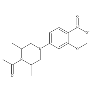 1-(4-(3-Methoxy-4-nitrophenyl)-2,6-dimethylpiperazin-1-yl)ethanone Structure