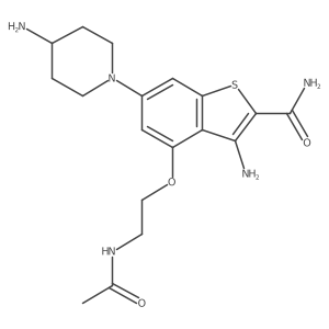 Benzo[b]thiophene-2-carboxamide,4-[2-(acetylamino)ethoxy]-3-amino-6-(4-amino-1-piperidinyl)-结构式
