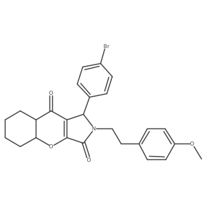 1-(4-bromophenyl)-2-[2-(4-methoxyphenyl)ethyl]-4a,5,6,7,8,8a-hexahydro-1H-chromeno[2,3-c]pyrrole-3,9-dione结构式