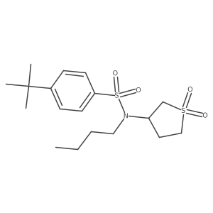 N-butyl-4-tert-butyl-N-(1,1-dioxo-1lambda6-thiolan-3-yl)benzene-1-sulfonamide结构式