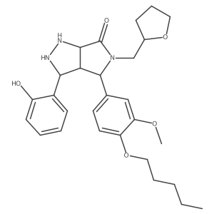 3-(2-Hydroxyphenyl)-4-(3-methoxy-4-pentoxyphenyl)-5-(oxolan-2-ylmethyl)-1,2,3,3a,4,6a-hexahydropyrrolo[3,4-c]pyrazol-6-one Structure