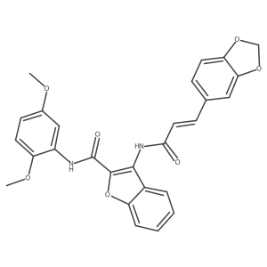 (E)-3-(3-(benzo[d][1,3]dioxol-5-yl)acrylamido)-N-(2,5-dimethoxyphenyl)benzofuran-2-carboxamide结构式