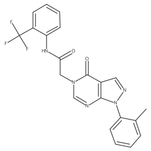 2-(4-oxo-1-(o-tolyl)-1H-pyrazolo[3,4-d]pyrimidin-5(4H)-yl)-N-(2-(trifluoromethyl)phenyl)acetamide结构式