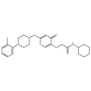 N-cyclohexyl-2-[(6-{[4-(2-fluorophenyl)piperazin-1-yl]methyl}-4-oxo-4H-pyran-3-yl)oxy]acetamide结构式