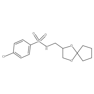 4-chloro-N-({1,4-dioxaspiro[4.4]nonan-2-yl}methyl)benzene-1-sulfonamide结构式