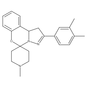 2-(3,4-Dimethylphenyl)-1'-methyl-1,10b-dihydrospiro[benzo[e]pyrazolo[1,5-c][1,3]oxazine-5,4'-piperidine]结构式