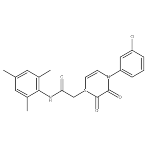 2-(4-(3-chlorophenyl)-2,3-dioxo-3,4-dihydropyrazin-1(2H)-yl)-N-mesitylacetamide结构式