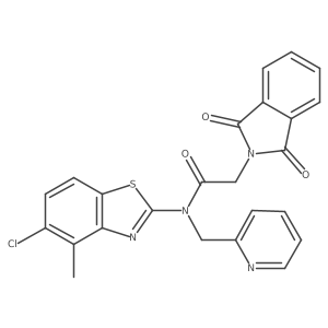 N-(5-chloro-4-methylbenzo[d]thiazol-2-yl)-2-(1,3-dioxoisoindolin-2-yl)-N-(pyridin-2-ylmethyl)acetamide结构式