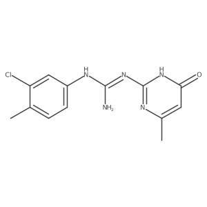 N-(3-chloro-4-methylphenyl)-N'-(4-methyl-6-oxo-1,6-dihydropyrimidin-2-yl)guanidine结构式