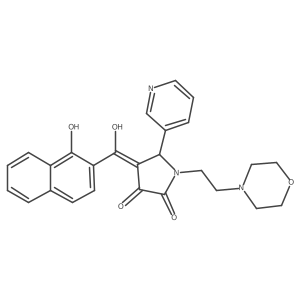 3-hydroxy-4-(1-hydroxynaphthalene-2-carbonyl)-1-[2-(morpholin-4-yl)ethyl]-5-(pyridin-3-yl)-2,5-dihydro-1H-pyrrol-2-one结构式