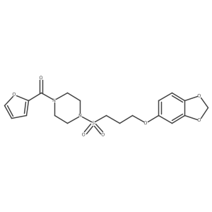 (4-((3-(Benzo[d][1,3]dioxol-5-yloxy)propyl)sulfonyl)piperazin-1-yl)(furan-2-yl)methanone Structure