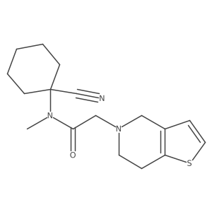 N-(1-cyanocyclohexyl)-N-methyl-2-{4H,5H,6H,7H-thieno[3,2-c]pyridin-5-yl}acetamide结构式