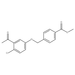 4-(3-Acetyl-4-chloro-phenoxymethyl)-benzoic a cid methyl ester Structure