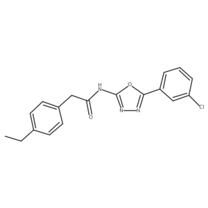 N-[5-(3-chlorophenyl)-1,3,4-oxadiazol-2-yl]-2-(4-ethylphenyl)acetamide Structure