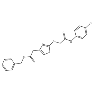 N-benzyl-2-(2-((2-((4-chlorophenyl)amino)-2-oxoethyl)thio)thiazol-4-yl)acetamide Structure