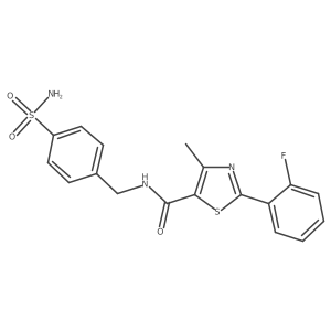 2-(2-fluorophenyl)-4-methyl-N-(4-sulfamoylbenzyl)-1,3-thiazole-5-carboxamide结构式