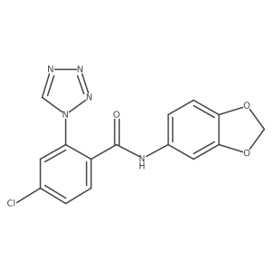 N-(1,3-benzodioxol-5-yl)-4-chloro-2-(1H-tetrazol-1-yl)benzamide结构式