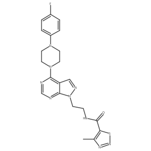N-(2-(4-(4-(4-fluorophenyl)piperazin-1-yl)-1H-pyrazolo[3,4-d]pyrimidin-1-yl)ethyl)-4-methyl-1,2,3-thiadiazole-5-carboxamide结构式