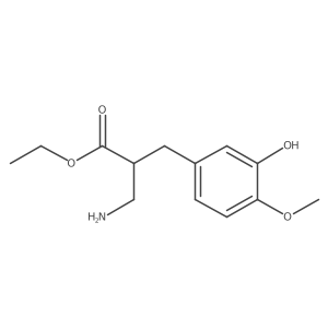 Ethyl 3-amino-2-[(3-hydroxy-4-methoxyphenyl)methyl]propanoate结构式
