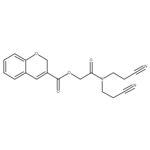 N#CCCN(CCC#N)C(=O)COC(=O)C1=Cc2ccccc2OC1结构式
