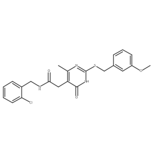 N-(2-chlorobenzyl)-2-(2-((3-methoxybenzyl)thio)-4-methyl-6-oxo-1,6-dihydropyrimidin-5-yl)acetamide结构式