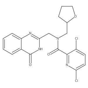 3,6-Dichloro-N-(oxolan-2-ylmethyl)-N-[(4-oxo-3H-quinazolin-2-yl)methyl]pyridine-2-carboxamide Structure