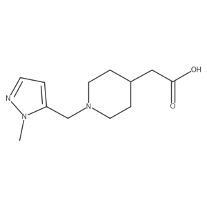 {1-[(1-methyl-1H-pyrazol-5-yl)methyl]piperidin-4-yl}acetic acid Structure